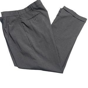 Geoffrey Beene Wool Polyester Charcoal 36 x 30 Pleated Front Dress Pants EUC